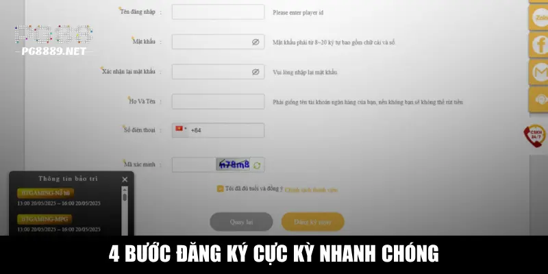 Các bước đăng ký trải nghiệm nhanh chóng