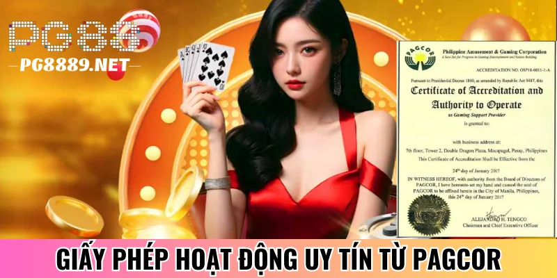 Giấy phép hoạt động của PG88 từ Pagcor